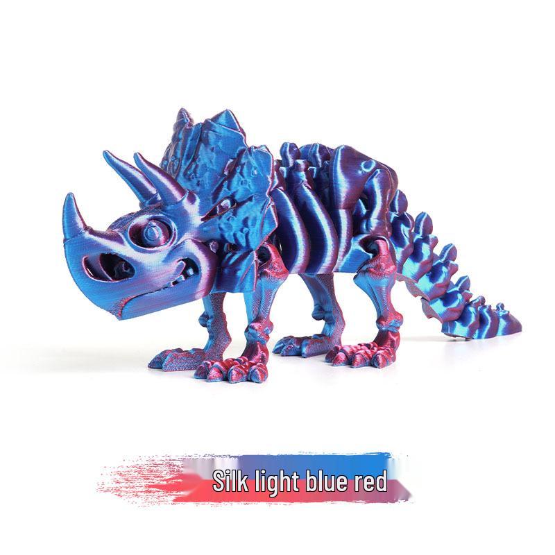 Eco-Friendly 3D Printed Dragon and Triceratops Dinosaur Skeleton Ornament Toy Figurine