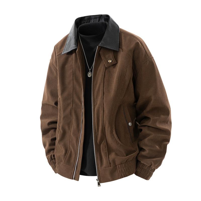 Autumn Winter Casual Retro Men Coats Outdoors Windproof Fashion Lapel Tops New Loose Breathable Versatile Solid Jacket Men