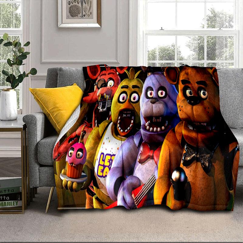 Five Nights At bears Horror Blanket Flannel Blanket for bed, sofa, Camping, Hiking, Picnic Essentials, gift for family Fan gifts