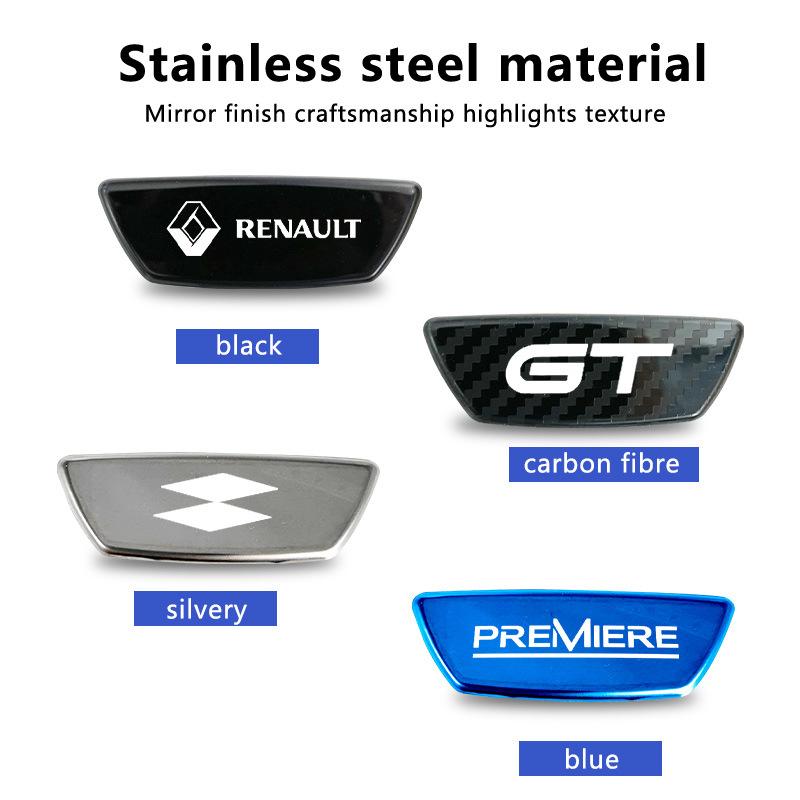 Car Steering Wheel Emblem Sticker Accessories For Renault RS GT Clio T Megane PARLS PREMIERE Captur Trafic Twingo Scenic 2 Kadjar