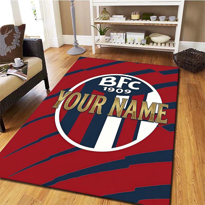 Bologna Fc Custom Name Carpet Rug For Living Room Bedroom Home Sofa Decoration Kids Play Nonslip Floor Mat