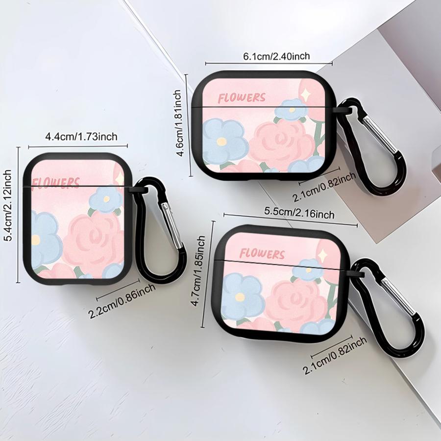 Flower Pink And Blue Case For Airpods Pro3 3 Pro 4 Pro2 2 1 Soft Earphone Cases Cover