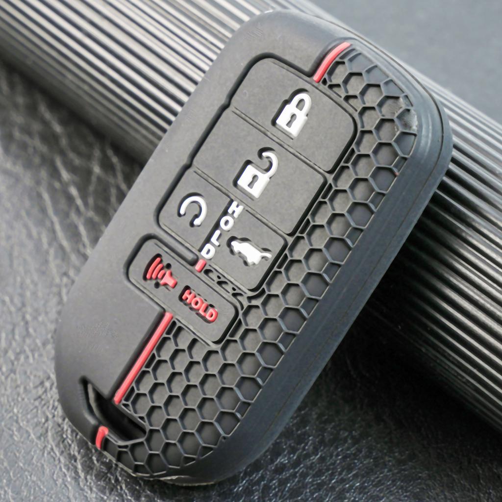 5 Button Silicone Remote Key Ring Case Cover Shell Holder Protector For Honda Passport CRV Pilot Accord Civic HRV 2016-2021
