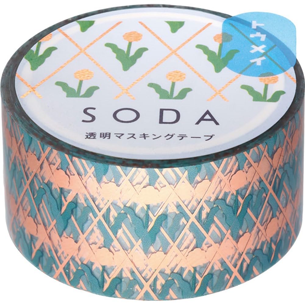 King Jim SODA Masking 20mm Dandelion Tape, Transparent, Wide, Design, CMTH20-005 белый