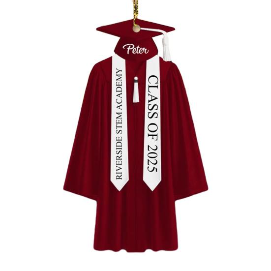 2D Personalized Graduation Ornaments Class of 2025 Graduation Gown Hanging Decoration Custom Name Year Acrylic Keepsake High School College Grad Gift