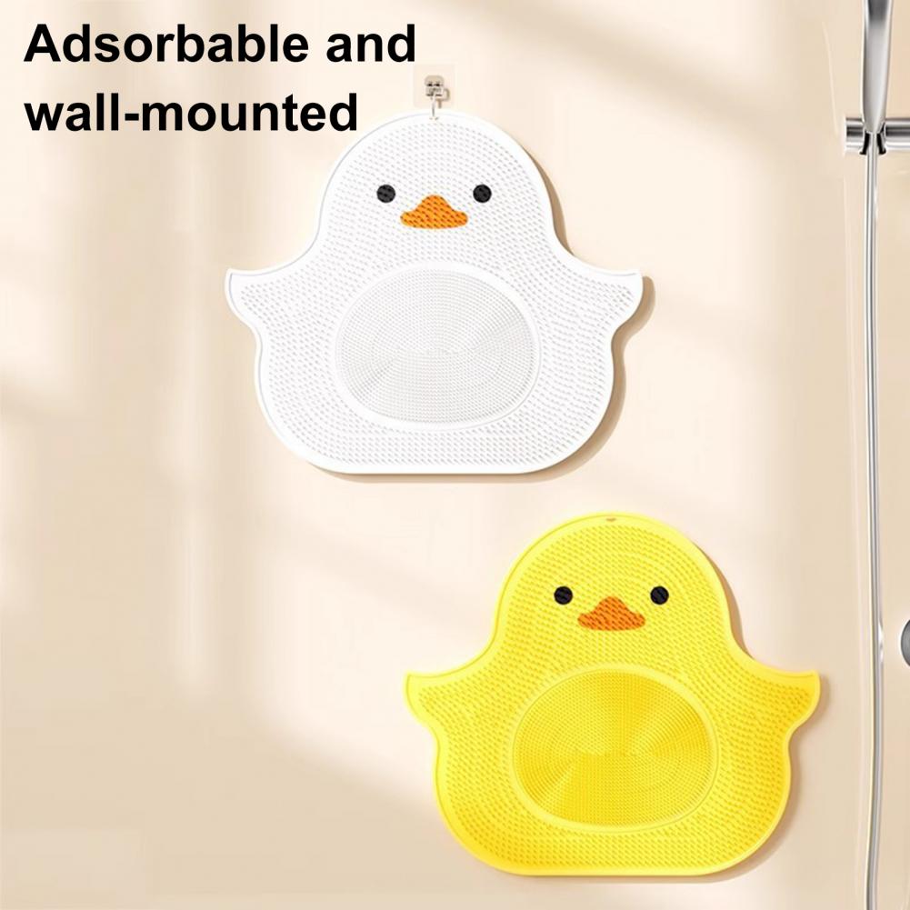 Foot Rub Mat Little Yellow Duck Design Silicone Foot Mat Anti-Slip Suction Cup Bottom Dead Skin Remover Bath Pad