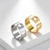 Lovely Moon Star Stainless Steel Ring Women Resizable Casual Finger Rings Anniversary Gift Jewelry