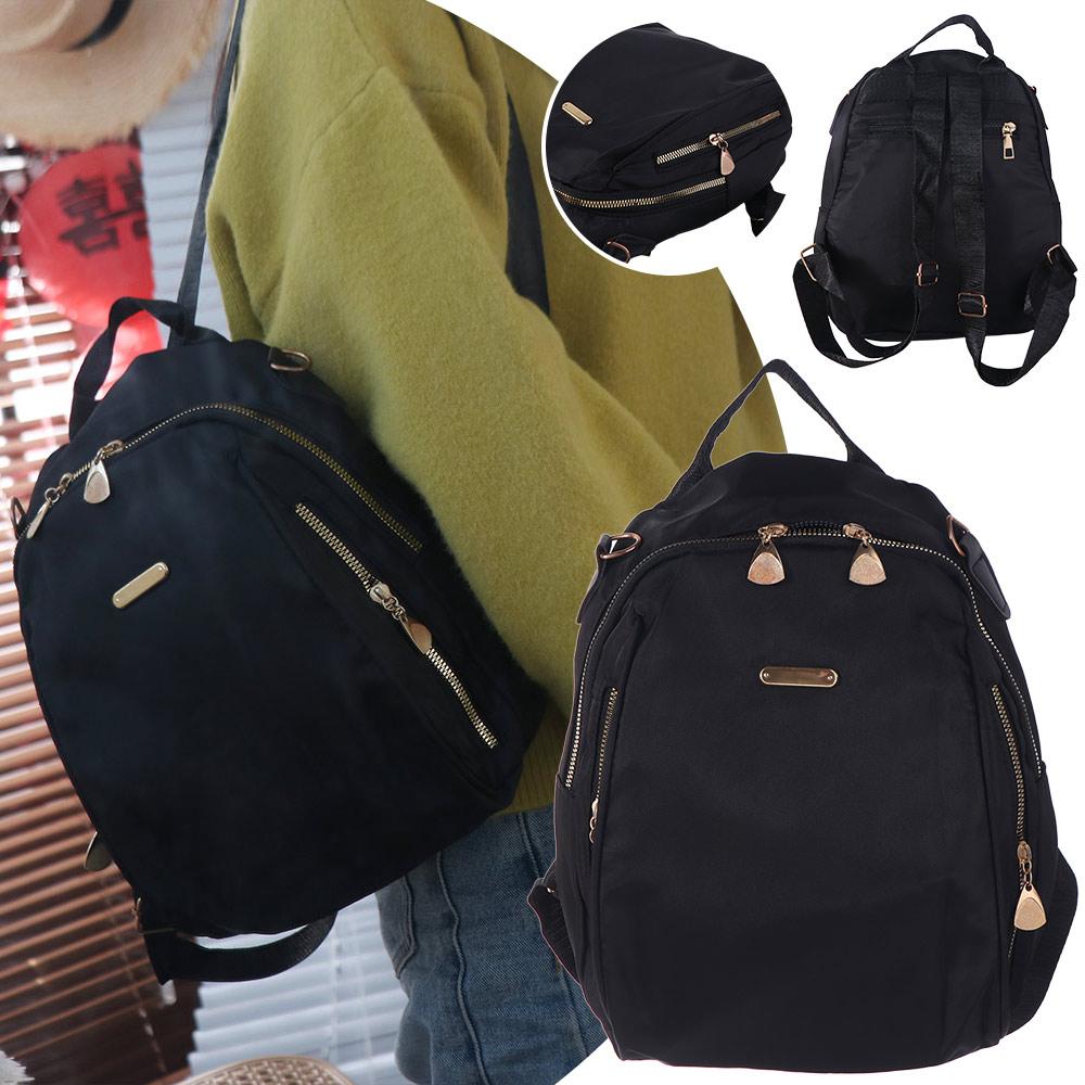 Multi-functional Black Shoulder Bag Small Retro Backpack Korean Style Nylon Backpack Students