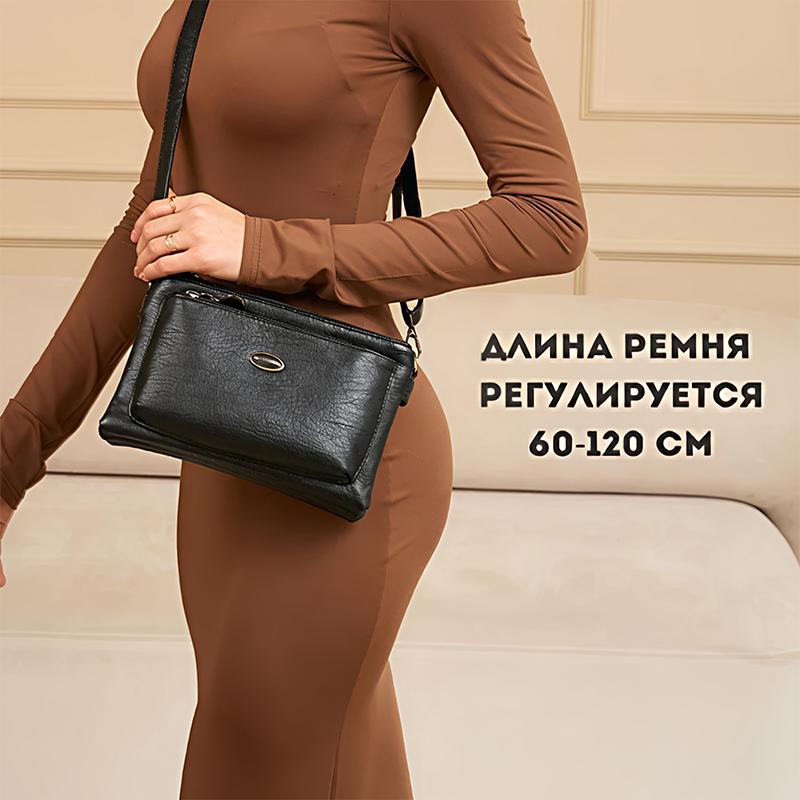 PU Deri Askılı Çantalar Fermuarlı Yeni Moda Kadın Omuz Çantası Büyük Kapasiteli Nakış İpliği Küçük Cüzdan ve El Çantaları