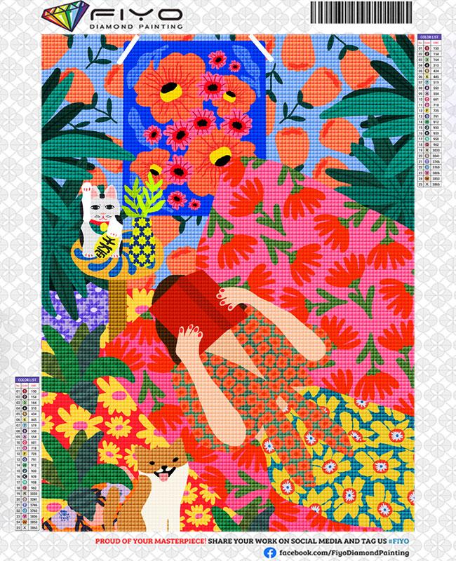 5D Diamant Malerei Tropical Bunte Mädchen Blume Diamant Stickerei Wand Kunst Kreuz Stich Bilder Für Wohnzimmer Wohnkultur quadro