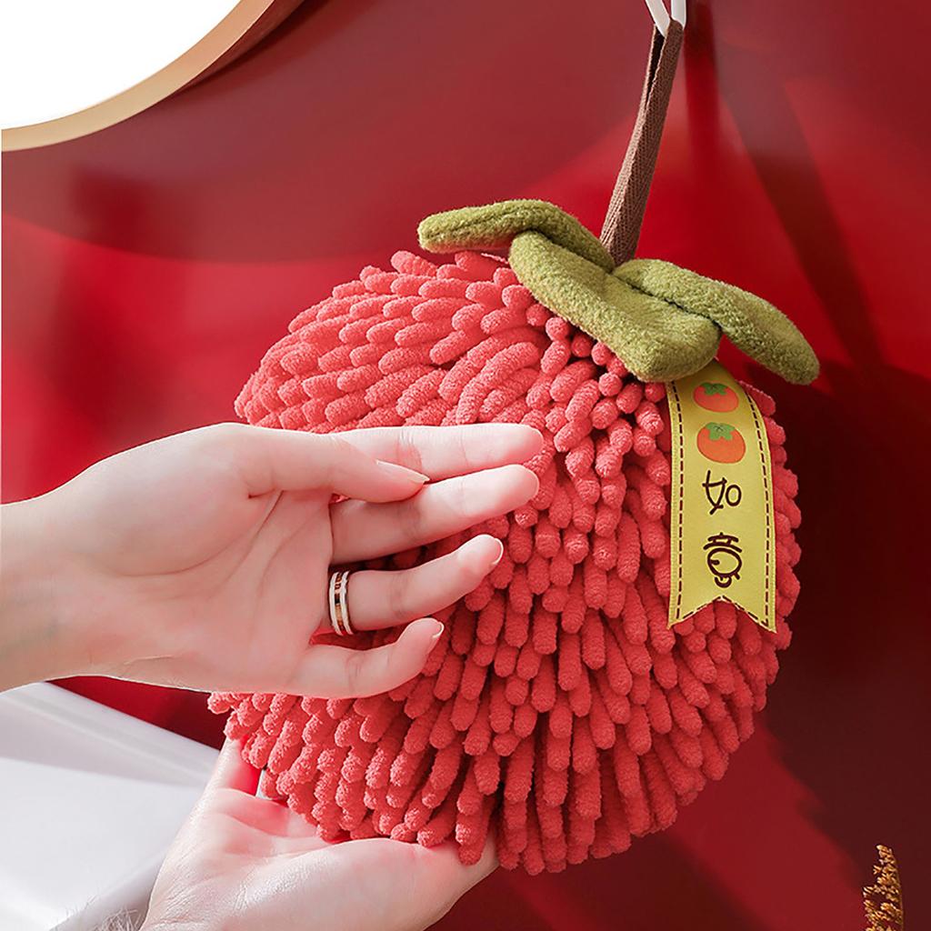 Wipe Handball Chenille Absorbent Hand Towel Fast Drying Soft Hangable Towel Hands Wipe Ball for Bathroom Kitchen Decor