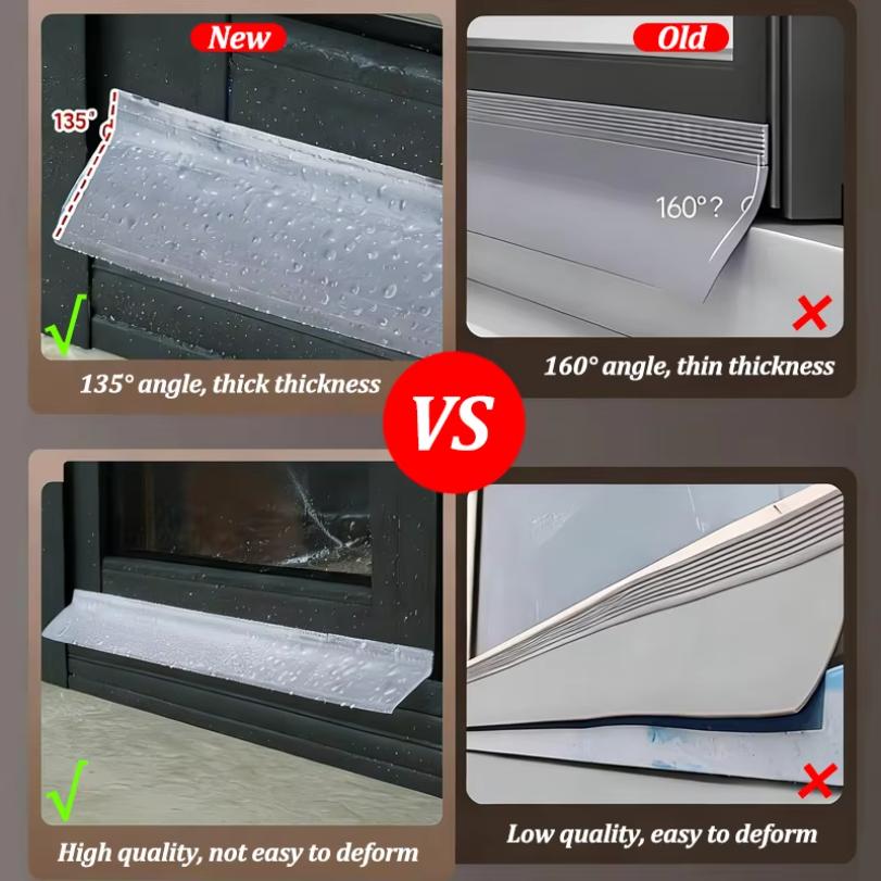 Transparent Waterproof Sealing Strip Window Water Blocking Bar Self Adhesive Door Under Draft Stopper Balcony Water Deflector