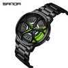 Classic Men's Quartz Watch - Car Wheel Style, Steel Band, Trendy & Casual