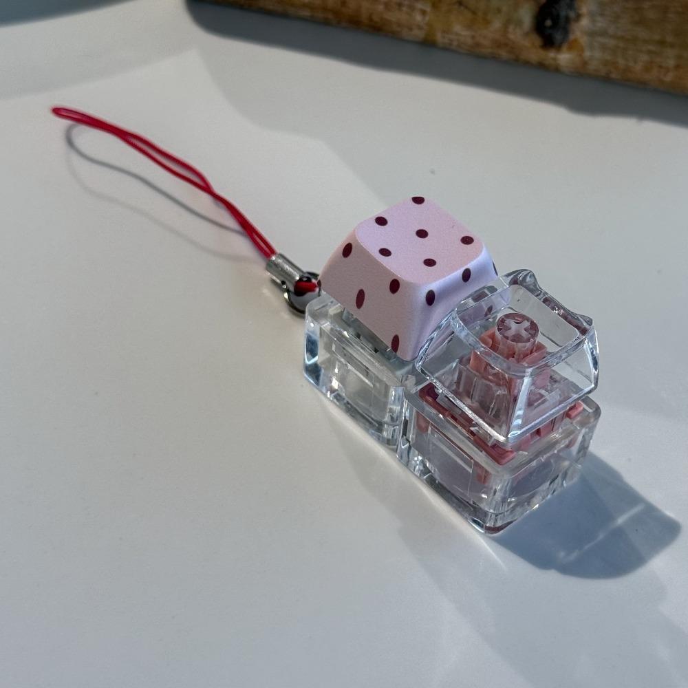 Transparenter Basis Fidget Schlüsselanhänger Würfel Tastenkappe Clicker Anhänger Druckspielzeug Tägliches Mitführen