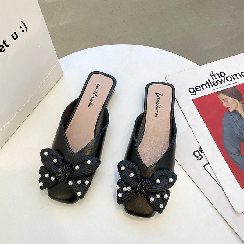 Damen Sommer Schleifenknoten Slipper - Trendige, lässige und bequeme Halbschuhe zum Ausgehen