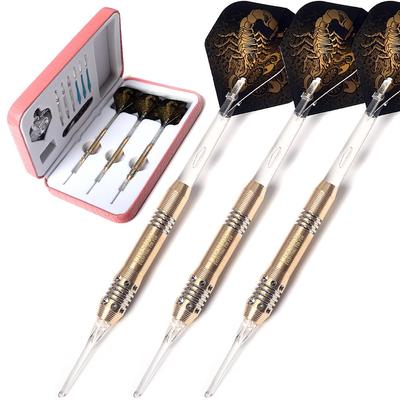 Black Scorpion CUESOUL 16g Brass Dart Barrel Set (3 Barrels), Stylish Black Scorpion Design Soft Tip Dart Set (HX-STL-B2304)