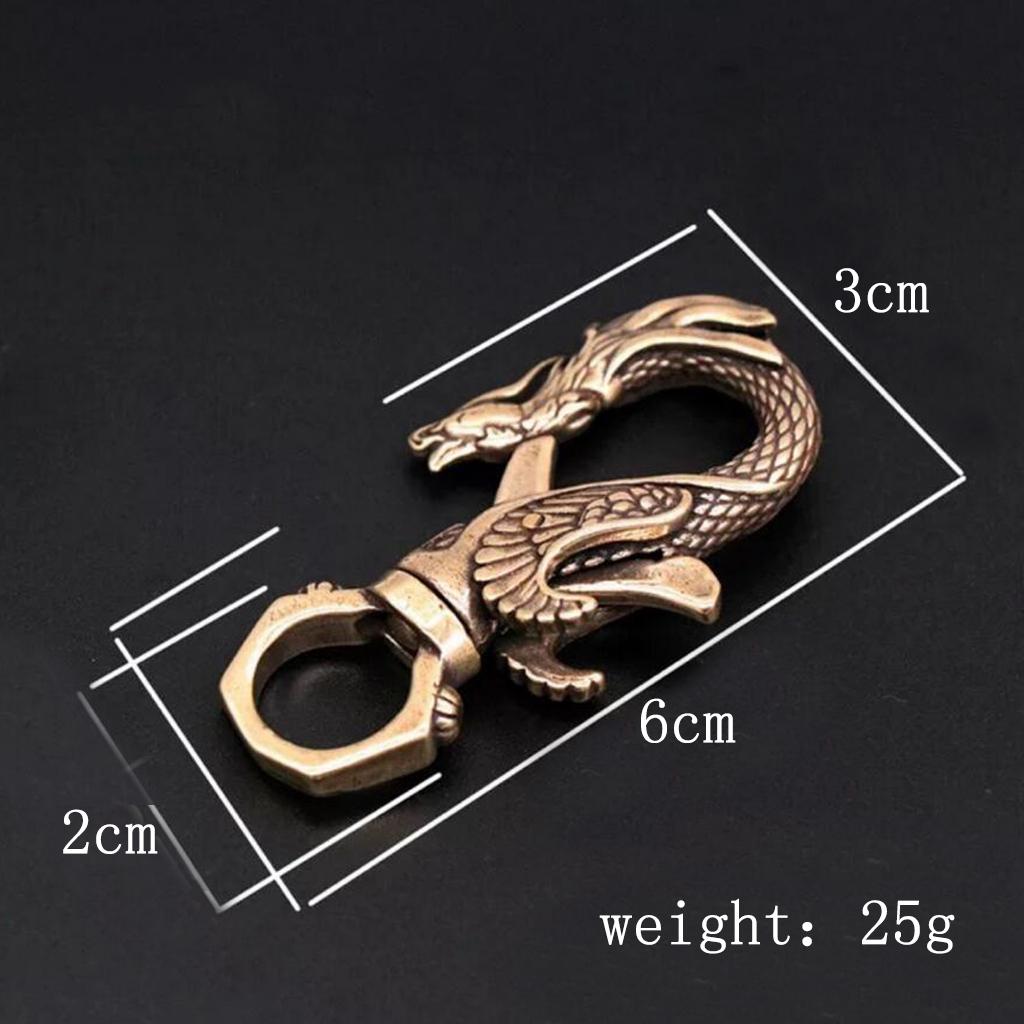 2 Pcs Brass Keychain Bottle Opener Beverage Can Car Key Hook Keyring Tool Retro Dragon Design