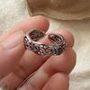 Xiaomi 925 Sterling Silver Rings For Women Geometric Fine Jewelry Finger Adjustable Vintage Flower Stone Ring For Party Birthday Gift