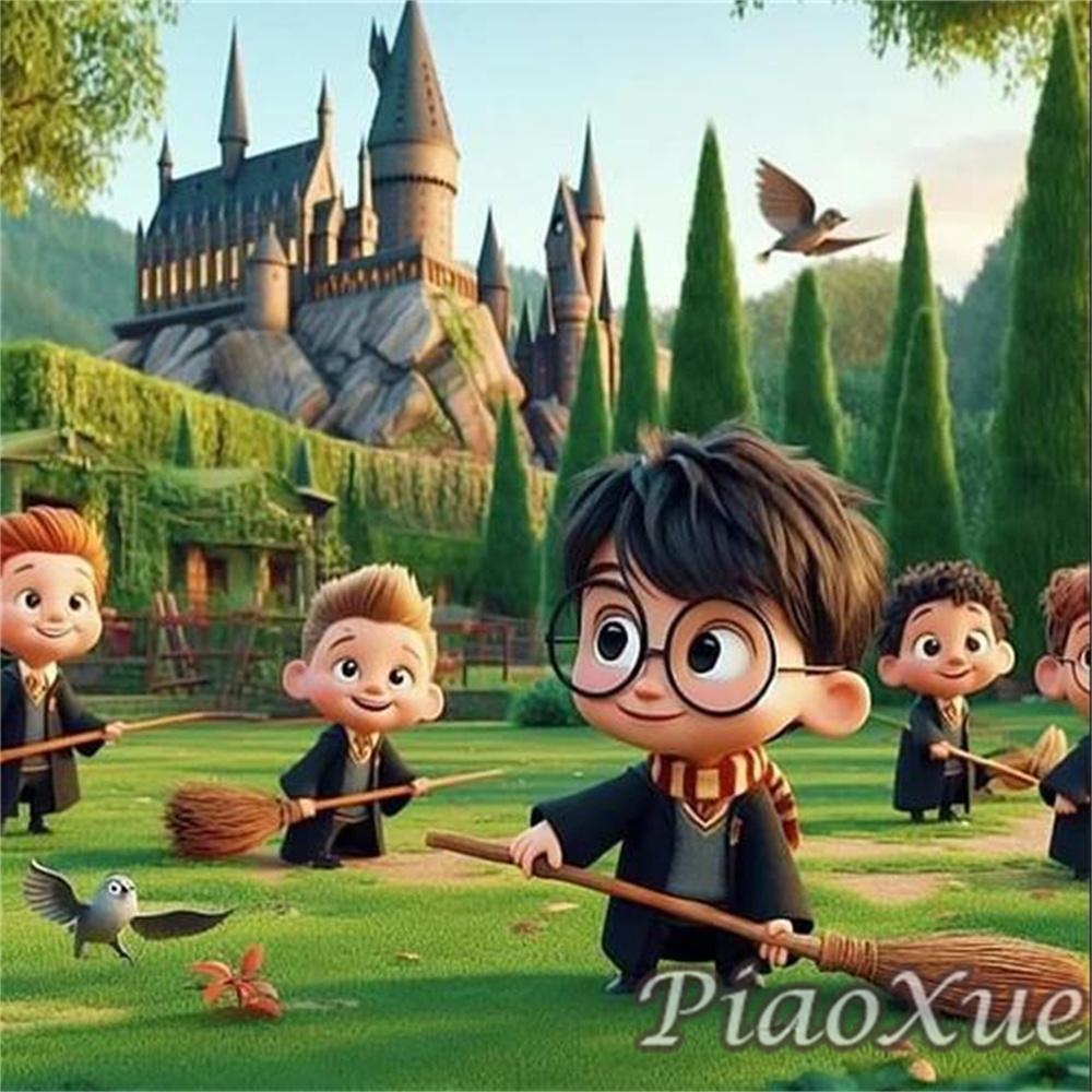 5D Diy Diamond Art Painting Harry Potter Cartoon Magic Castle Snowflake Mosaic Embroidery Jewelry Cross Stitch Kit Kids Gift
