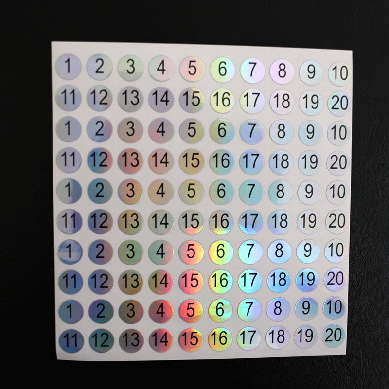 Waterproof Serial Number Label Stickers for Bottles and Nail Art (10mm)