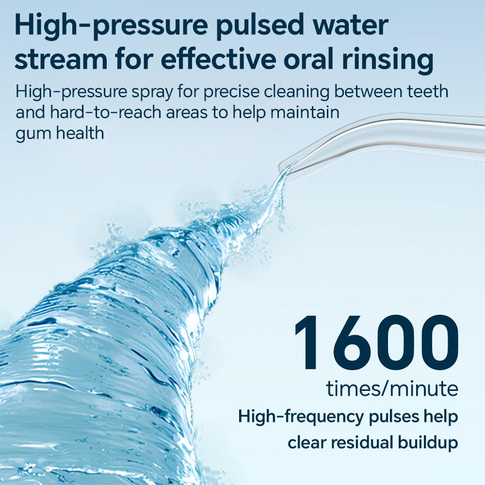 Cordless Water Flosser Teeth Picks with 3 Modes, 4 Replacement Jet Tips, Portable Waterproof 200ML Oral Irrigator Dental Cleaner