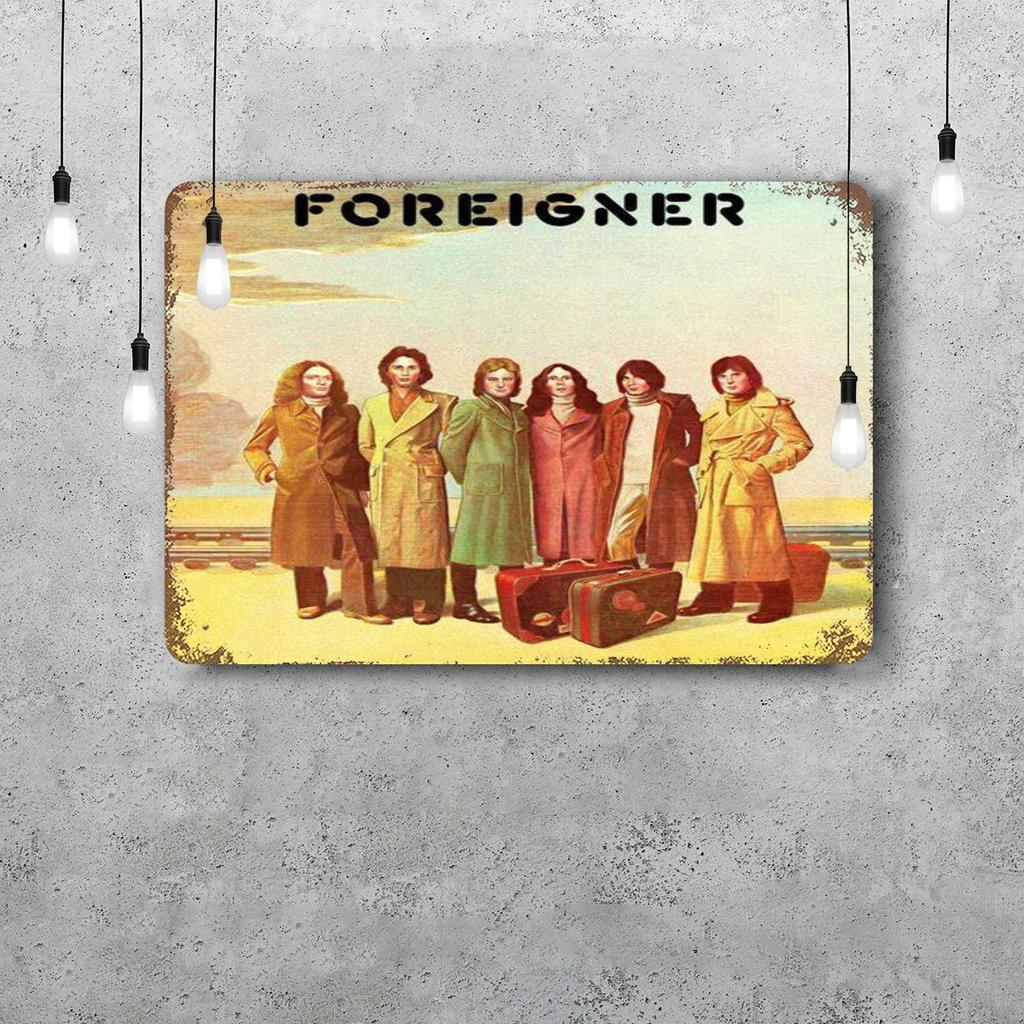 Foreigner Band Retro Vintage Tin Sign Poster Decorative Plaque Metal Plate Wall Decor