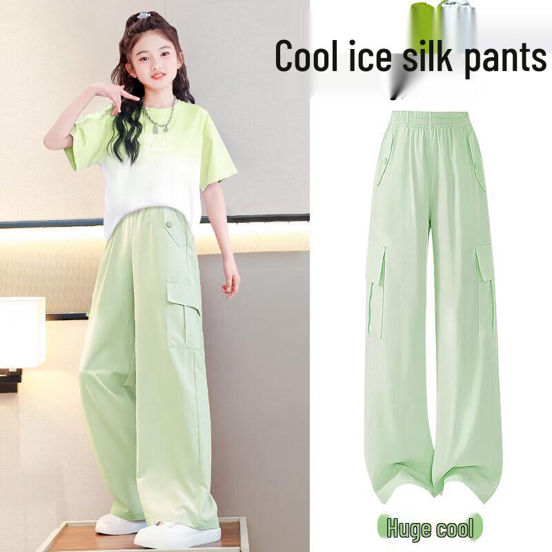 

Летние брюки-карго из ледяного шелка для девочек Moonkids 140 cm