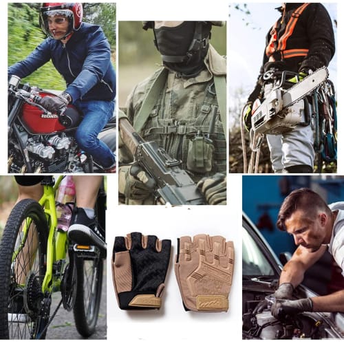 SEKIDAR Outdoor Open-Finger-Handschuhe, Fingerlose Taktische Handschuhe für Airsoft, Überlebensspiele und Outdoor-Aktivitäten, Rutschfest, Langlebig Outdoor Militär