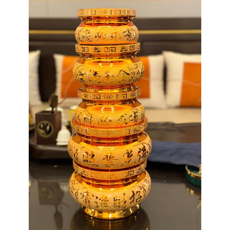 Gold Sand Ceramic Incense Burner for Offerings - God of Wealth Incense Holder, Attracts Wealth & Treasures