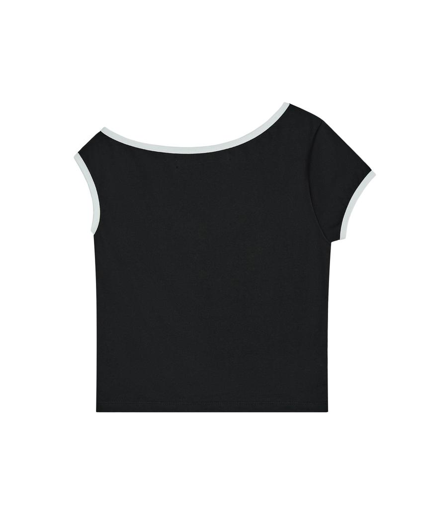 REST&RECREATION One Shoulder T-Shirt - Black