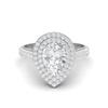 3.46 Ctw Moissanite Gemstone 925 Sterling Silver Pear Shape Halo Women Wedding Ring