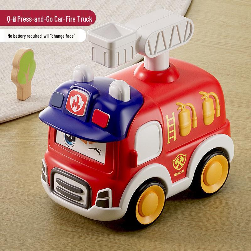 2024 Q-Meng Kids' Press-and-Go Cartoon Slide Cars - Ambulance & Police, Drop-Resistant, Educational Toys