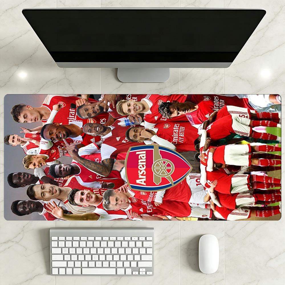 Arsenal Football Player Gaming Mouse Pad Keyboard Pad Ultra-Long Desk Mat Non-Slip Rubber Base Computer Decor Item Office Use