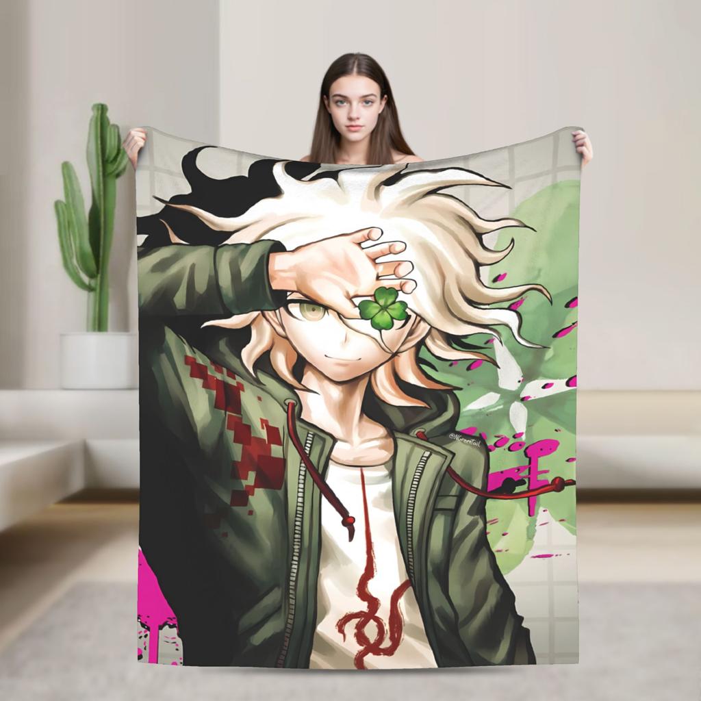 Nagito Komaeda The Ultimate Blanket Warm Soft Funny Plush Bedding Throws For Couch Chair Camping Flannel Bedspread Bed Cover