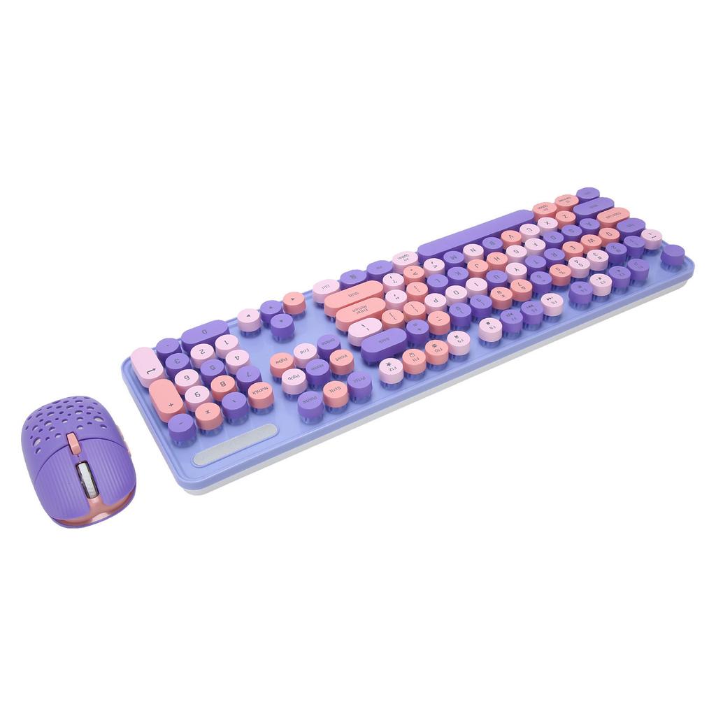 Wireless Keyboard and Mouse Combo 2.4G Wireless Mode sy Operate Retro Punk Keyboard with 3 DPI Gaming Mouse