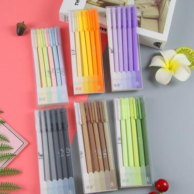 1 Caixa Papelaria Caneta Gel Cor Morandi Fofa Criativa Pressão Presente Escritório Material Escolar Papelaria Canetas Kawaii