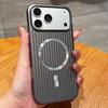 Matte Corrugated For Magsafe Magnetic Case For iPhone 17 Pro Max 17E 16 15 Plus 14 13 12 Luggage Striped Textured Thin PC Cover