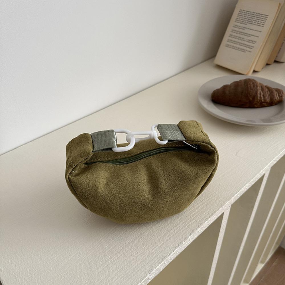 Suede Mini Dumpling Bag Light Soft Crossbody Bag Women Student Casual Fashion Simple Lightweight Handbag