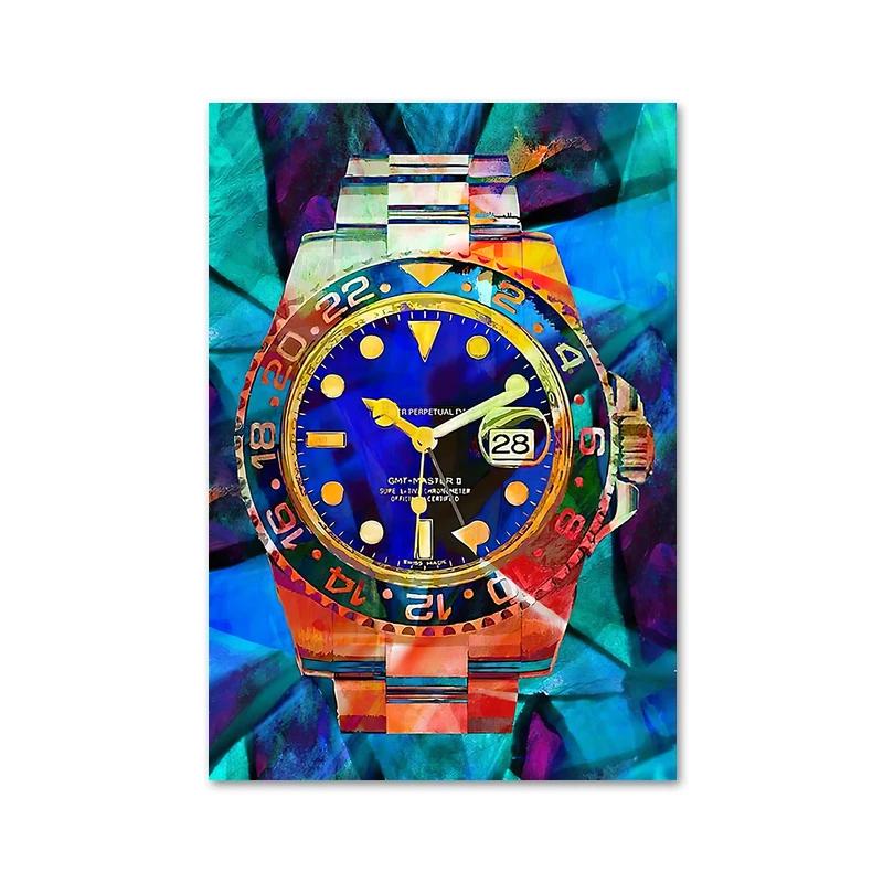 Fashion Watch Canvas Paintings Poster and Printing Modern Graffiti Art Wall Pictures for Living Room Home Decoration Cuadros