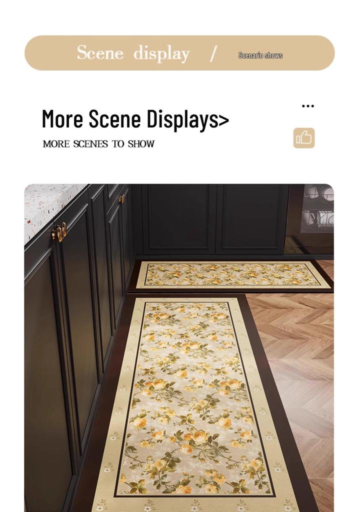 Retro 2026 Diatomaceous Earth Quick-Dry Non-slip Kitchen Mat