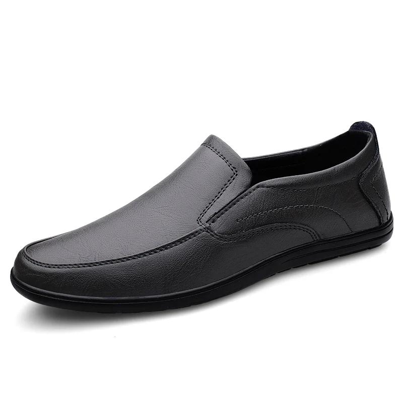 Fashion New Men's Shoes Handmade Men Casual Leather Loafers For Man Versatile Mocasine Slip-On Flats Design Man Driving Shoes Boat Shoes