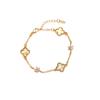 Clover Bracelet Color Preserved Gold Silver Inlaid Zircon Bracelet