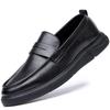 Autumn New Men's Shoes, Leather Versatile Trend Breathable One-pedal Slip Casual Leather Shoes Men's Doudou Shoes