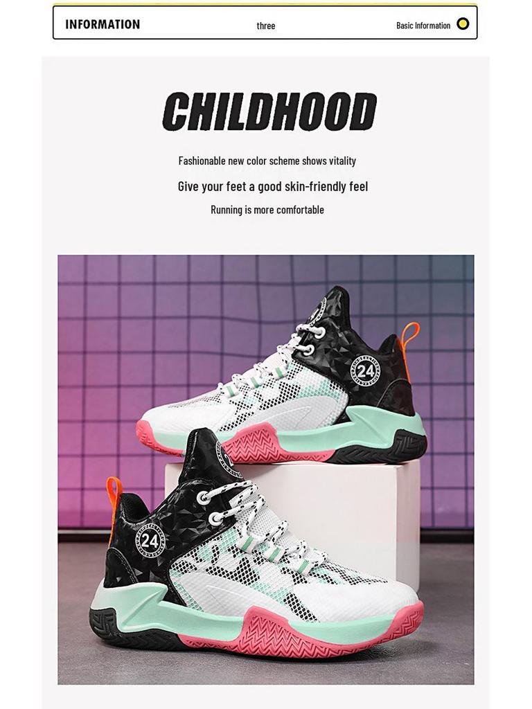 High-Top Men's Basketball Sneakers 2025: New Youth Style, Thick-Soled, Non-Slip, Shock-Absorbing.