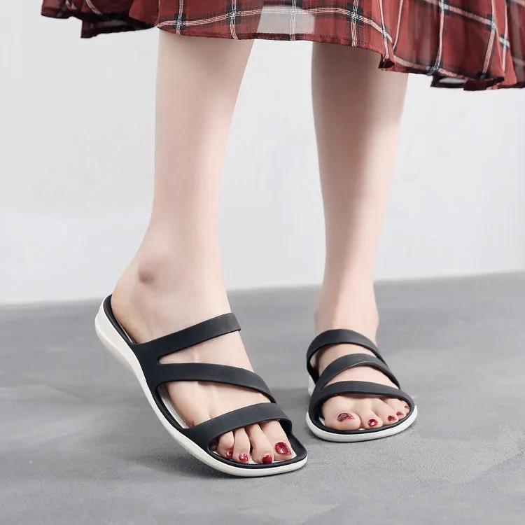 

Женские летние босоножки на плоской подошве с мягкой подошвой, удобная повседневная пляжная обувь 36 чёрный