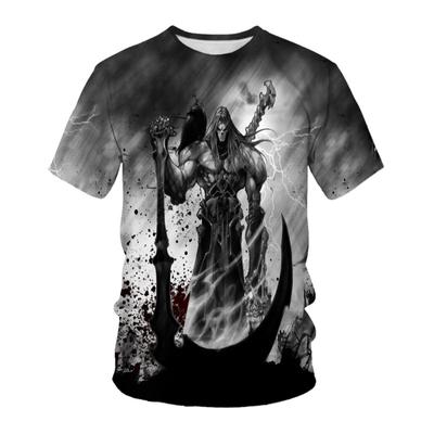 Summer Skeleton Pattern T-shirt with 3D Digital Printing Round Neck Men's Short Sleeved Top T-Shirts Men’s