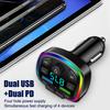Dual Usb Type-C Car Charger Fm Transmitter Wireless Mp3 Music Tf Card U Disk Aux Player Usb-C Pd Fast Charging Hands Free