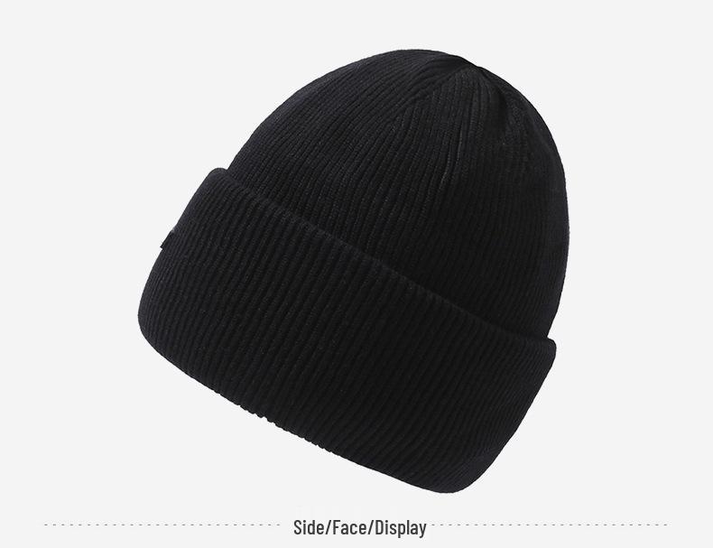 Men's & Women's Warm Knitted Wool Hat: Autumn/Winter Outdoor Cold-Proof Velvet-Lined Cycling Beanie