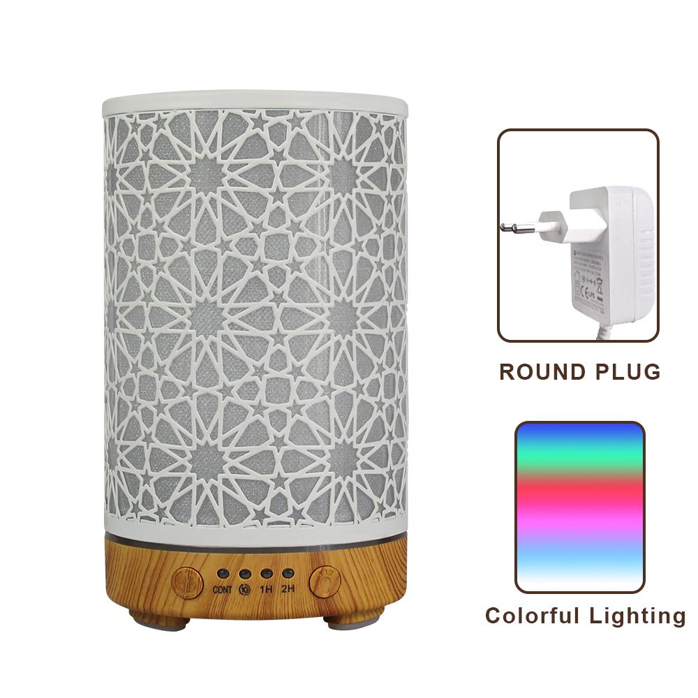 Hollow Star Aroma Diffuser Ultrasonic Air Humidifier Essential Oil Aromatherapy Cool Mist Maker for Home 100ml with LED Lights
