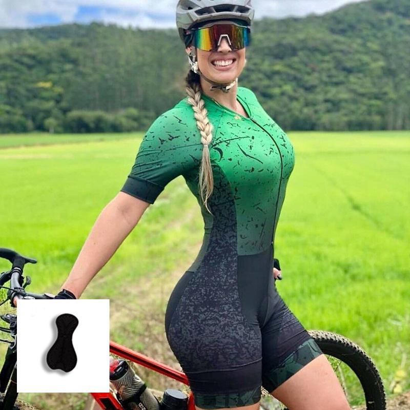 Women's Short-sleeved Jumpsuit, Cycling Suit, Short Top, Cycling Bike, Fast-drying Breathable Cycling Sports Shorts